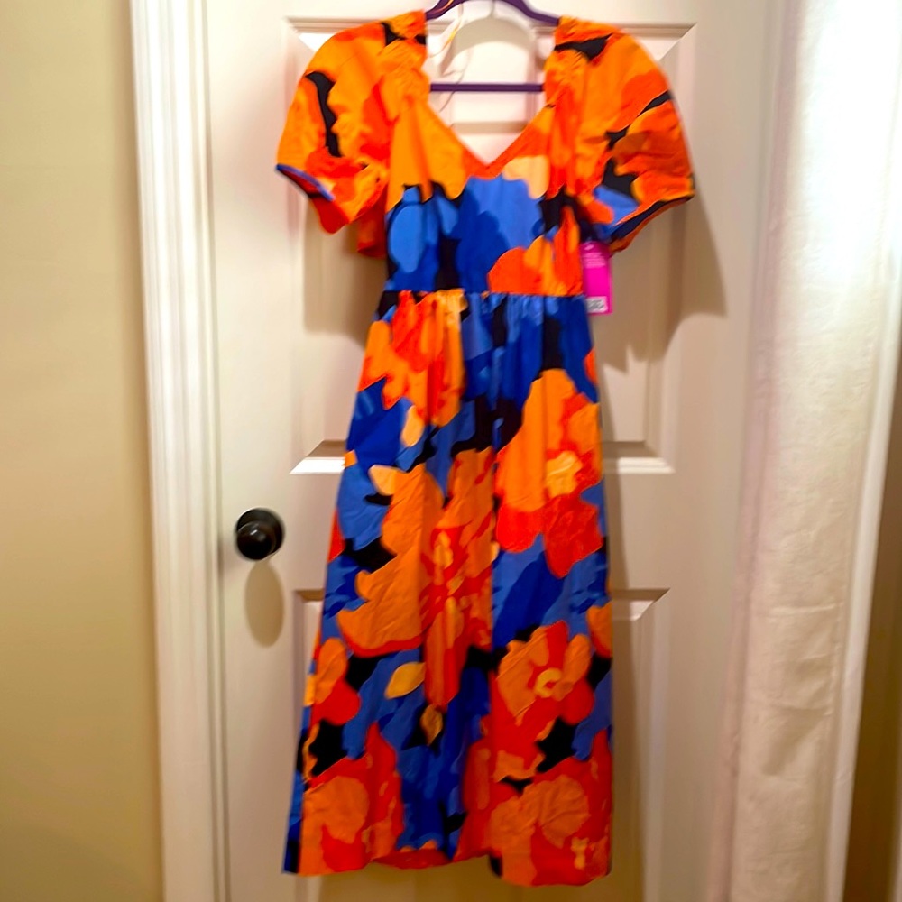 Never been worn Tabitha Brown- Dress cut out back with tie back.